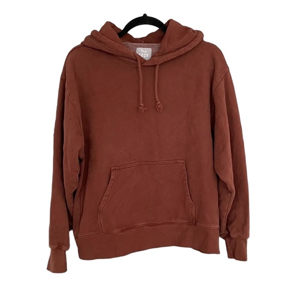 Aritzia Tops - ARITZIA Tna COZY FLEECE Hooded Oversized Sweatshirt Brown S